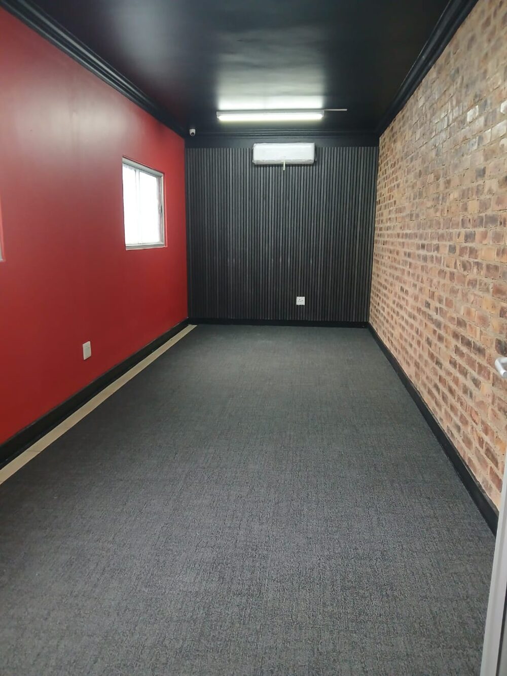 Finished carpet installation in room